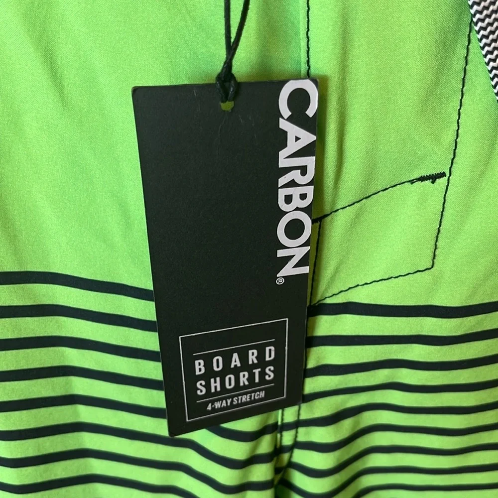 Neon Green and Black Board Shorts Dynamic Swiim Trunks